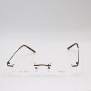 Konishi Rectangle Rimless Eyeglasses Frames Nickel Free Made in Japan 49 19 140